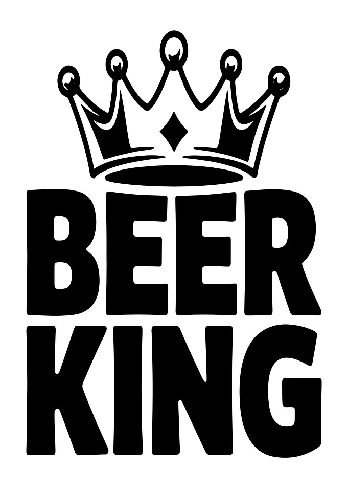 Beer King Crown Text Art