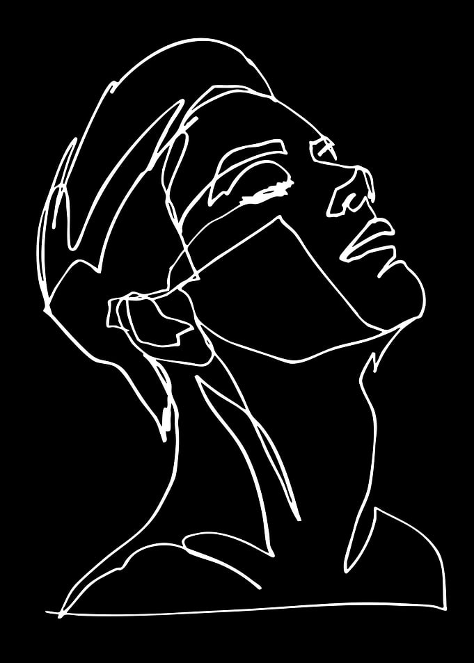Minimalist Line Art of a Woman's Face
