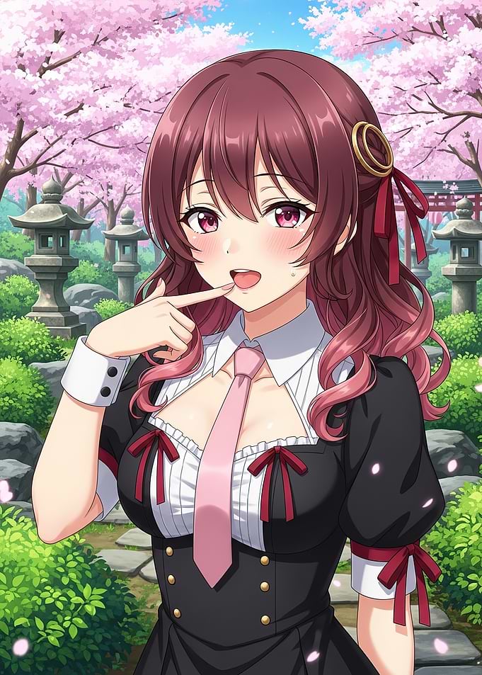 Anime Girl in Garden