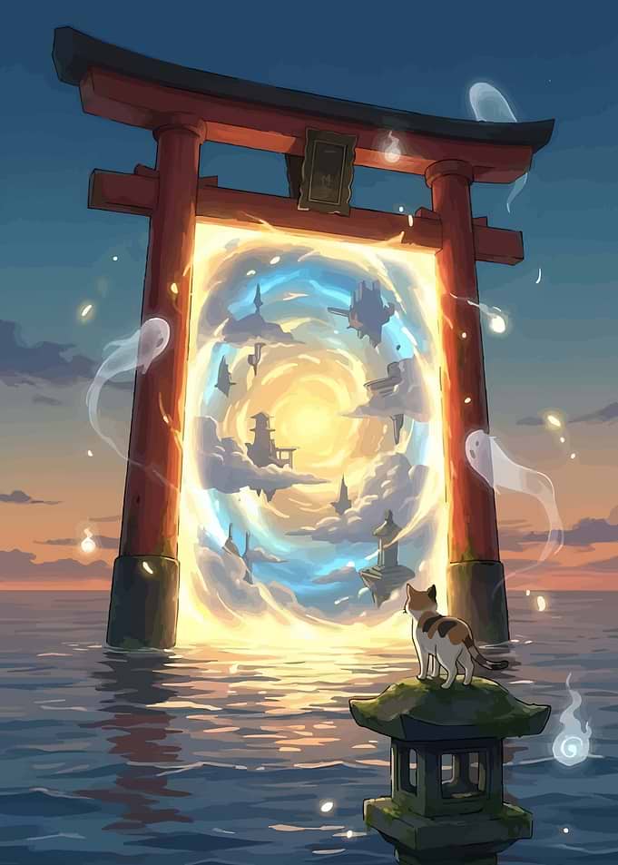 Cat at Torii Gate Portal