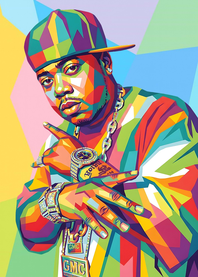 Rapper with Jewelry and Cap