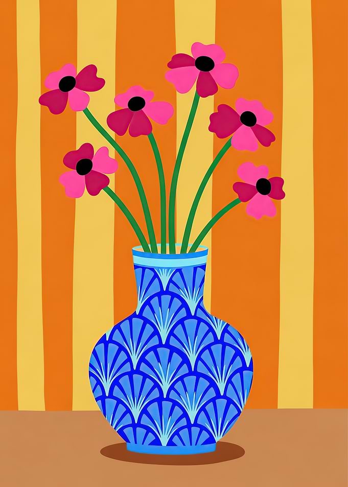 Vase of Pink Flowers