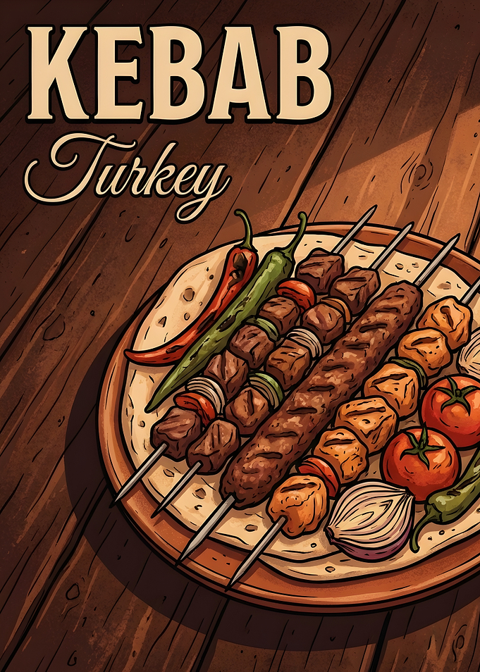 Kebab Turkey Food Poster