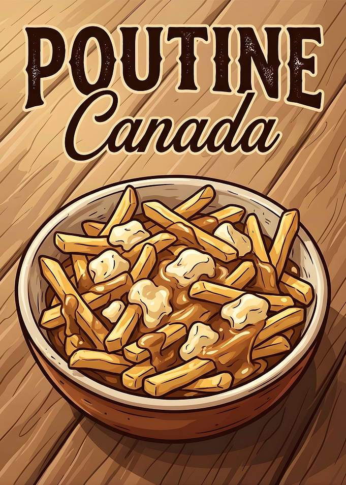Poutine Canada Food Poster