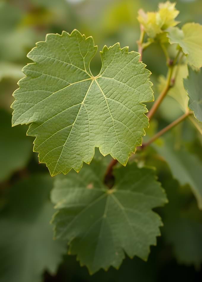 Close-up of a Green Grape Leaf