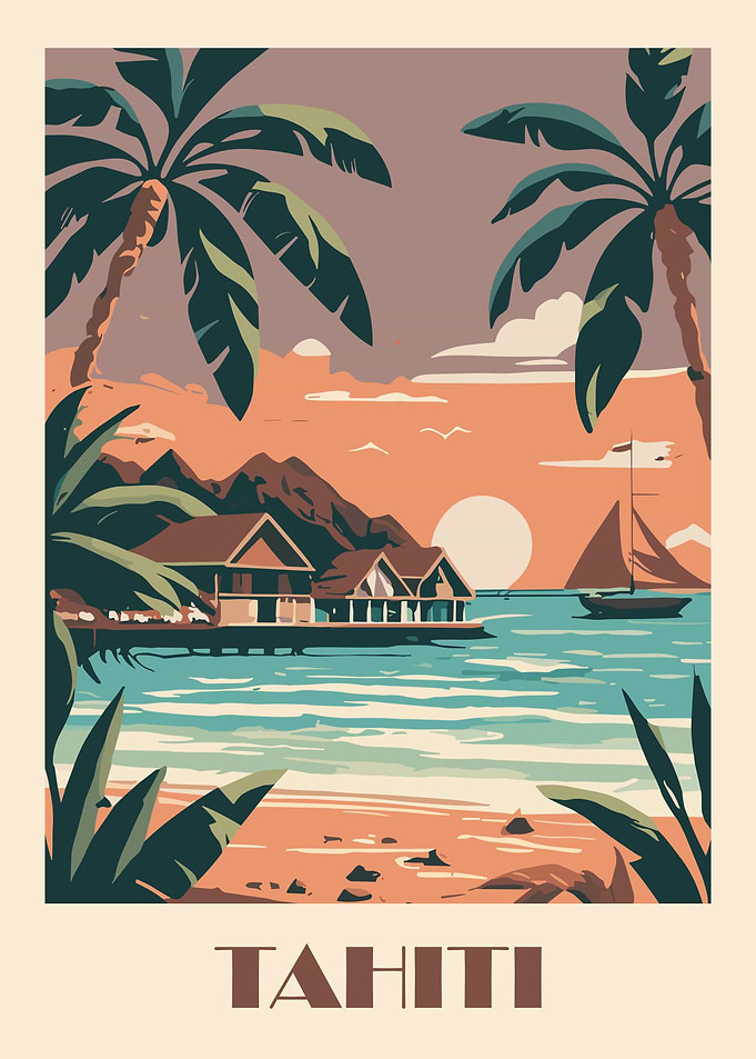 Tahiti Tropical Island Sunset