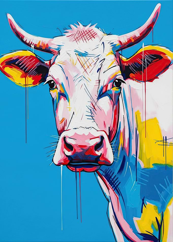 Vibrant Cow Portrait