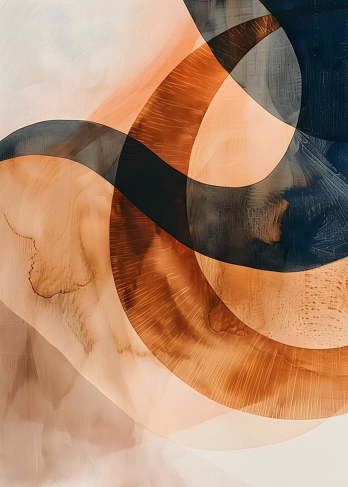 Abstract Swirls of Orange and Blue