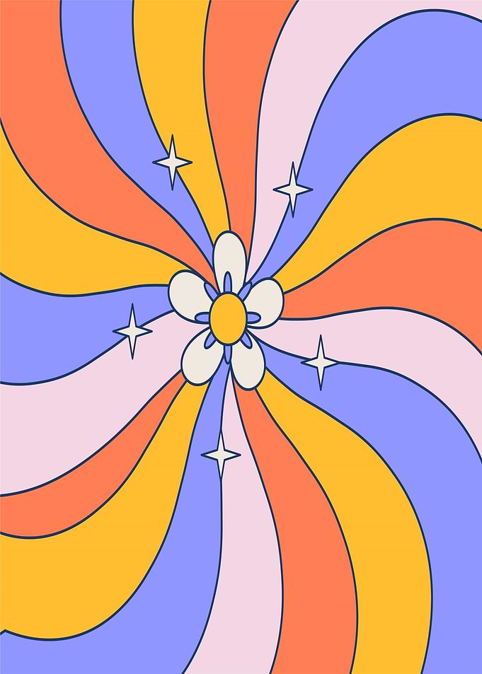 Retro Flower Swirls