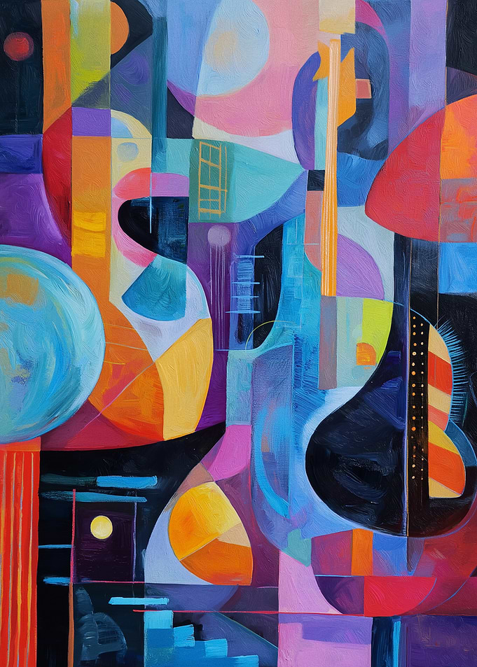 Abstract Guitar Painting