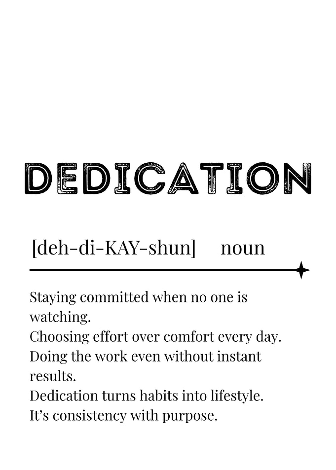 Dedication Definition Poster