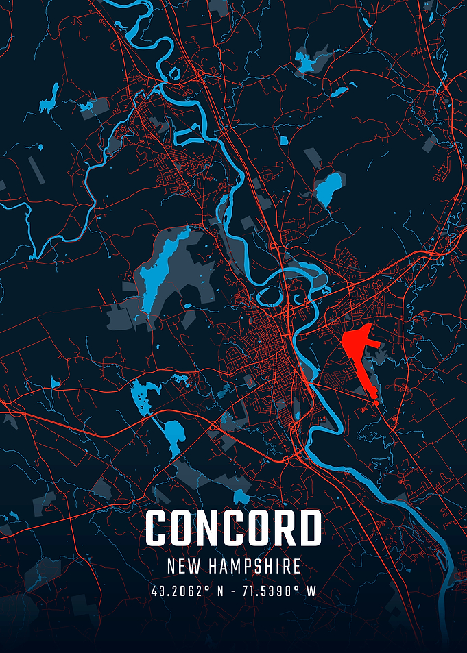 Concord New Hampshire City Map