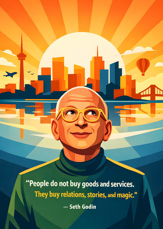 Seth Godin Quote on Cityscape
