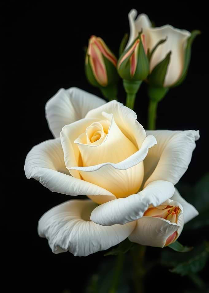 Creamy White Rose with Buds