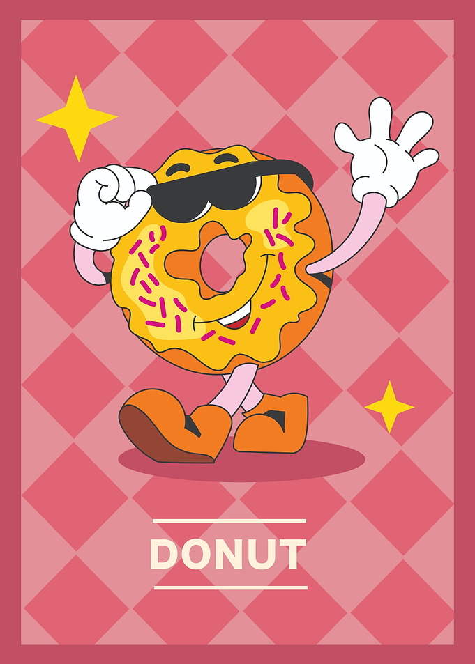 Cool Donut Character with Sunglasses