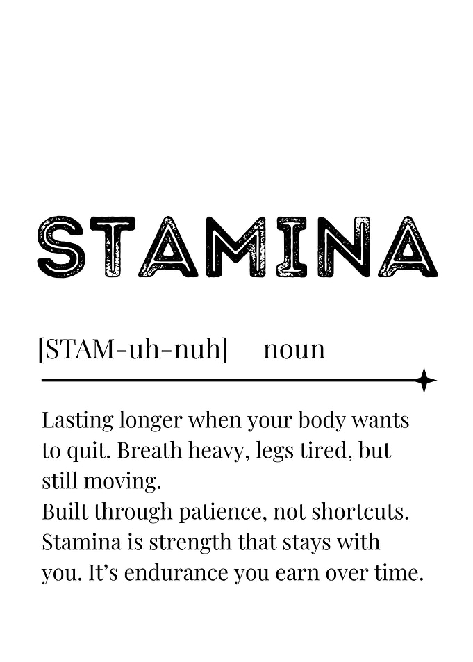Stamina Definition Poster
