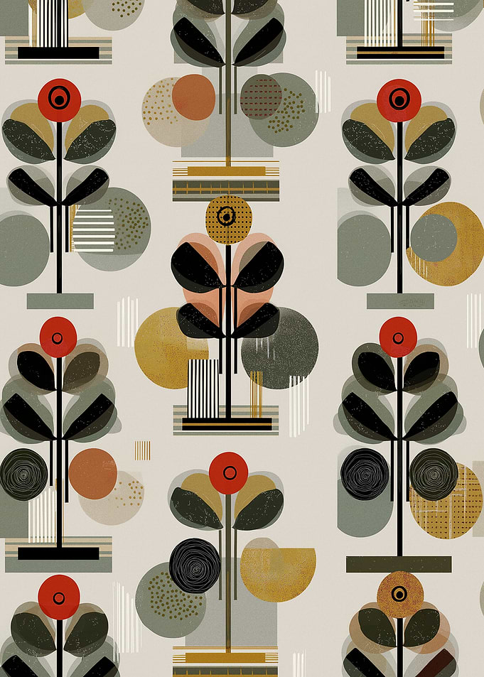 Mid-Century Modern Floral Pattern