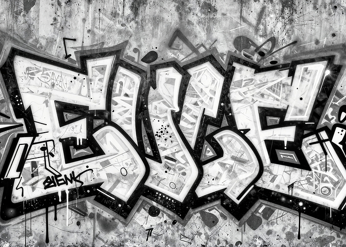 Graffiti Art on Textured Wall