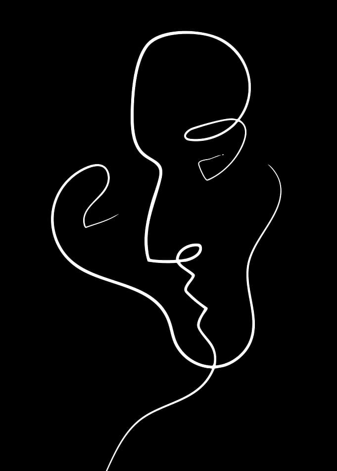 Abstract Line Art Faces