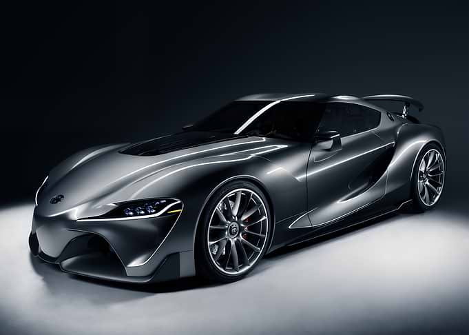 Futuristic Silver Toyota Sports Car