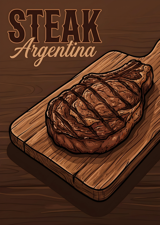Steak Argentina Illustration