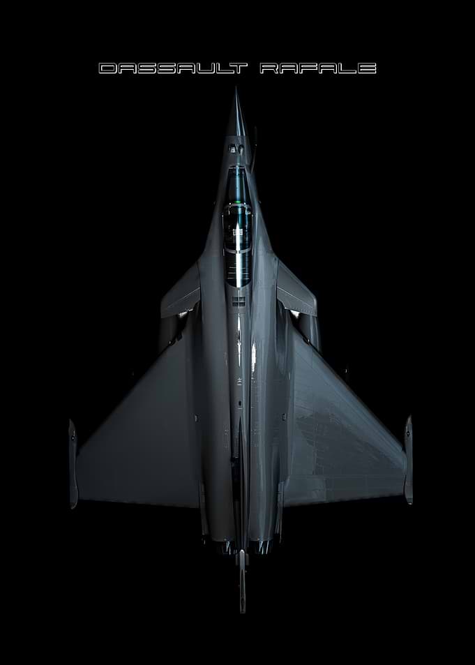 Dassault Rafale Fighter Jet Top View