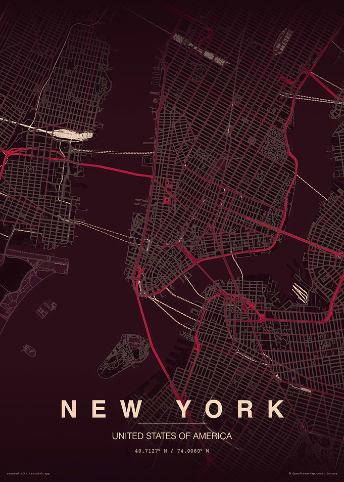 New York City Map Art