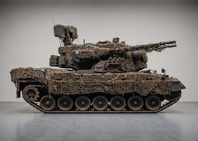 Camouflaged Anti-Aircraft Tank