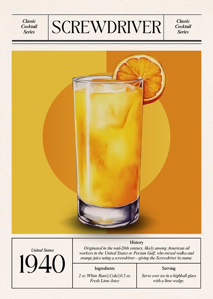 Vintage Screwdriver Cocktail – Classic 1940s American Icon