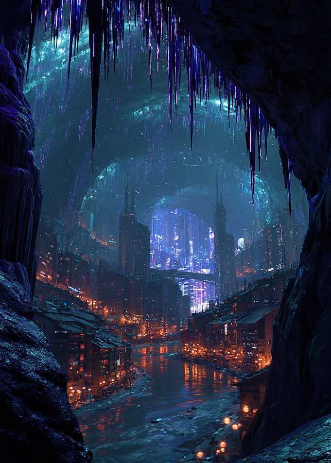 Futuristic Underground Cityscape