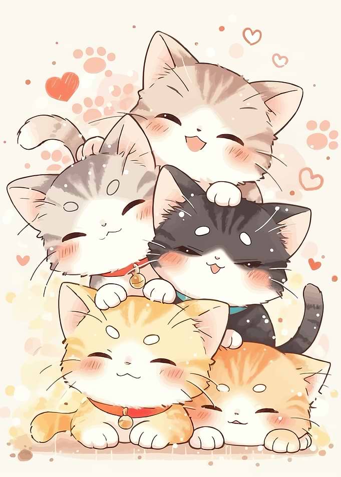 Stack of Adorable Kittens