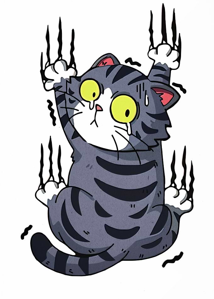 Scared Cat Scratching