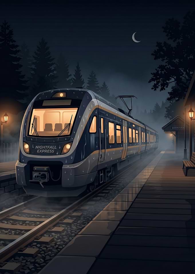 Nightfall Express Train at Station
