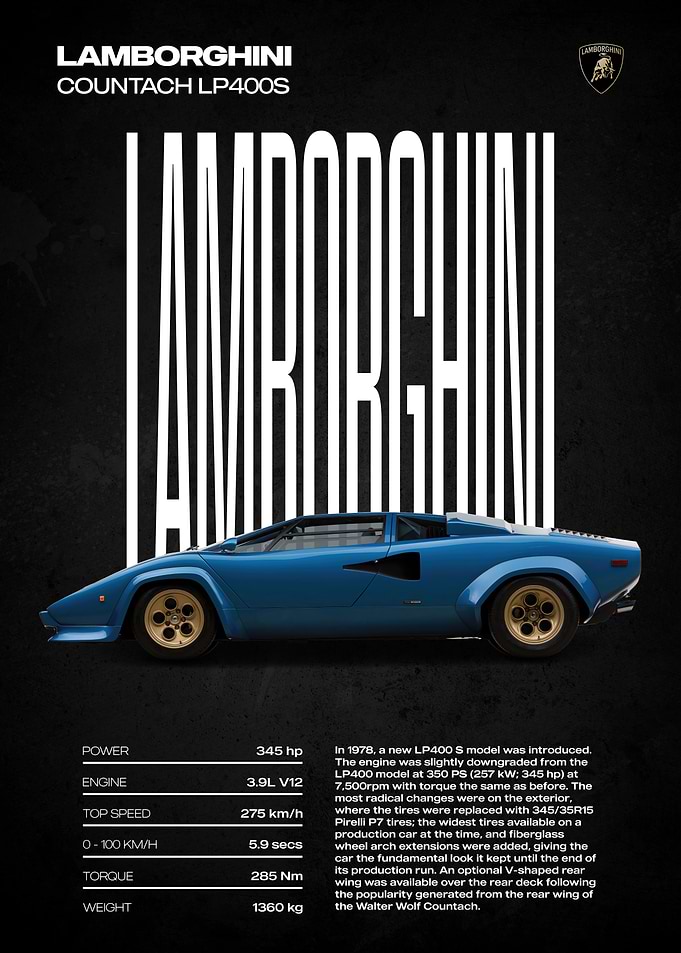 Lamborghini Countach LP400S Poster