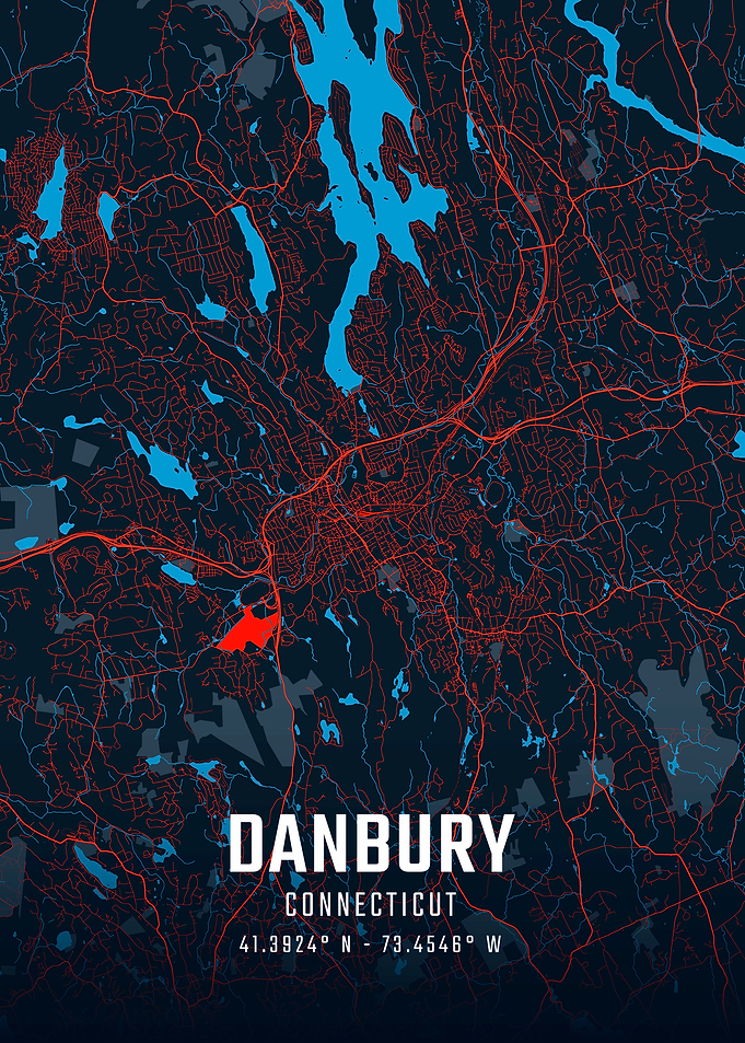 Danbury Connecticut City Map