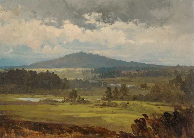 Misty Mountain Landscape Painting