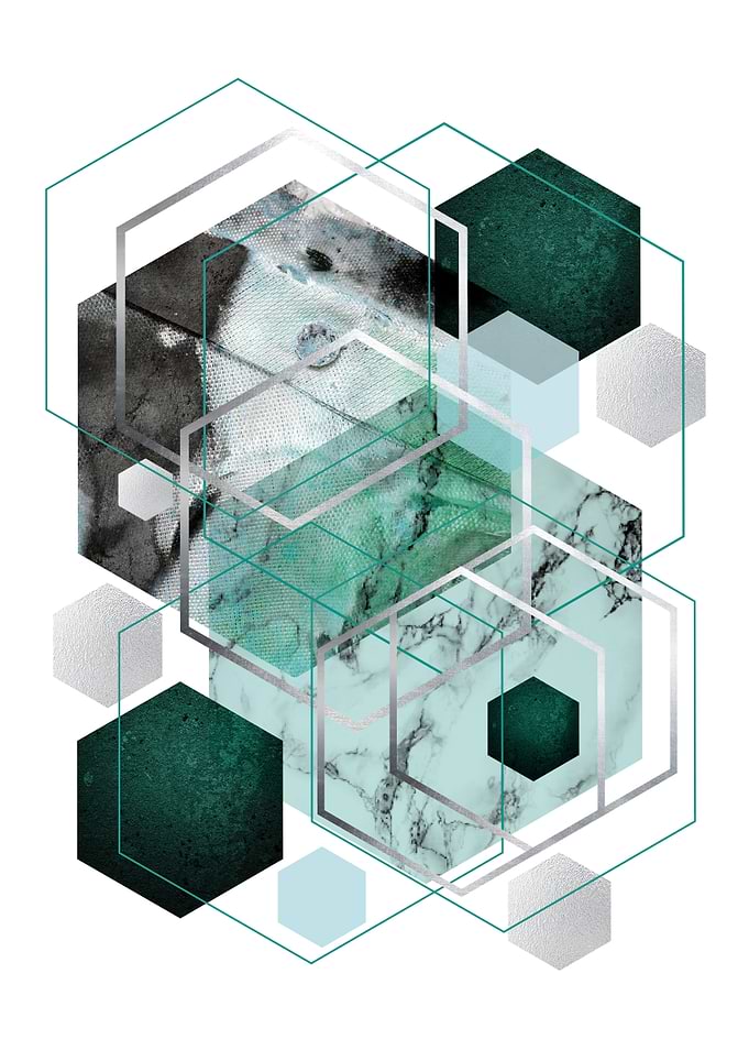 Geometric Hexagon Abstract Art