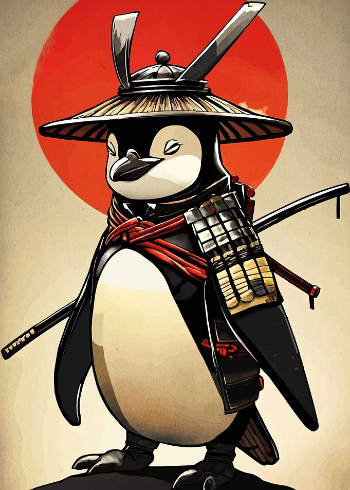 Samurai Penguin with Katana