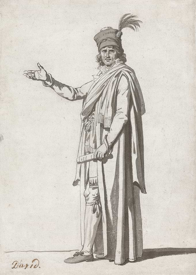 Man in historical costume with feather hat