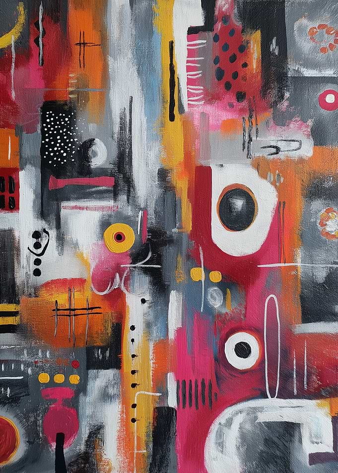 Vibrant Abstract Geometric Painting