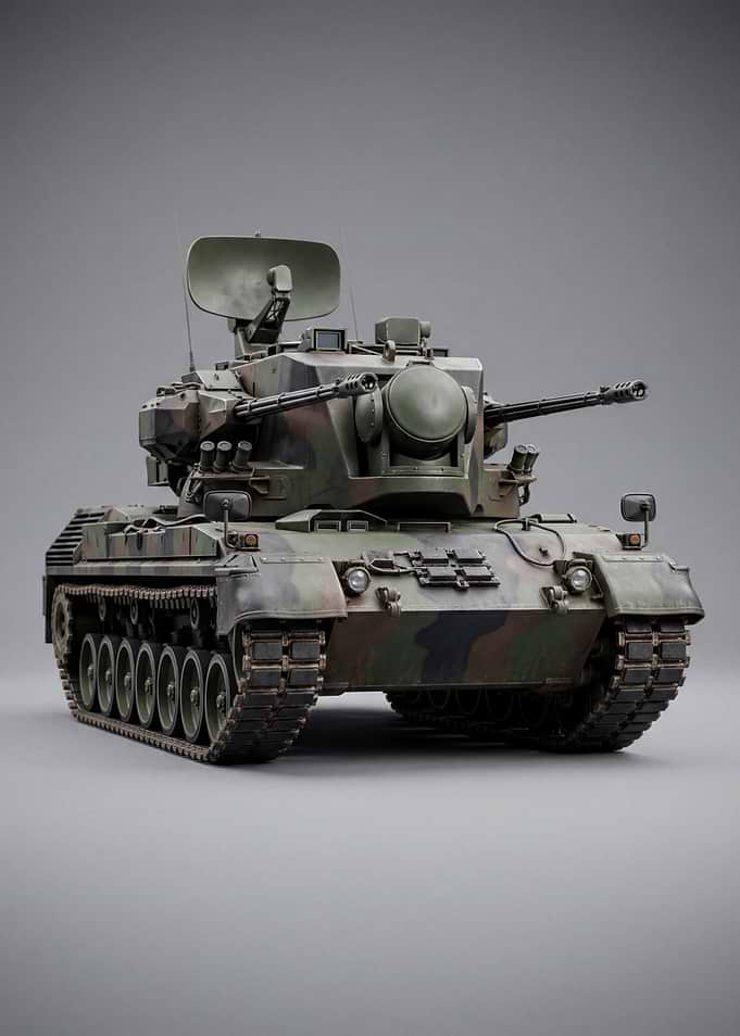 Camouflaged Anti-Aircraft Tank Model