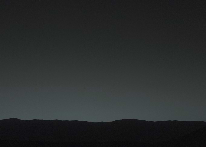 Distant Star Over Martian Horizon