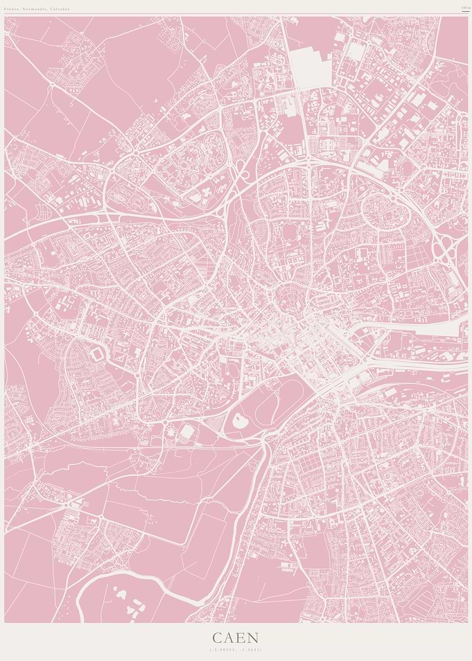 Caen Map Poster
