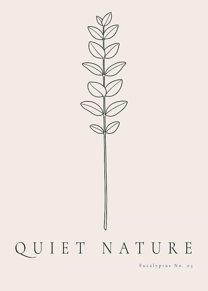 Balanced Growth - Modern Eucalyptus Silhouette