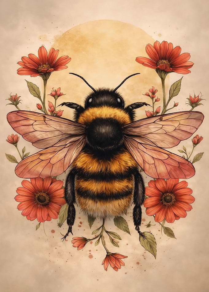 Bumblebee with Flowers