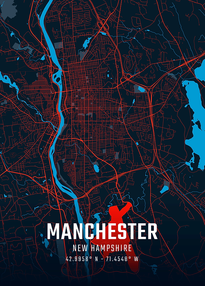 Manchester New Hampshire City Map