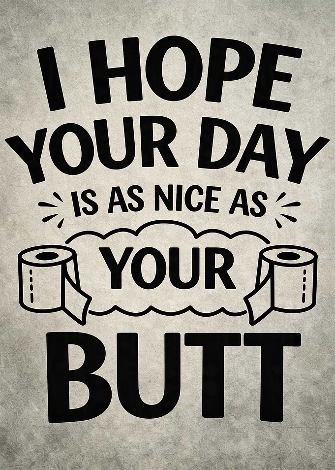 Funny Toilet Paper Butt Day Quote