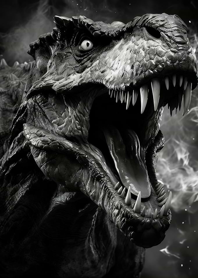 Fierce Tyrannosaurus Rex Roaring