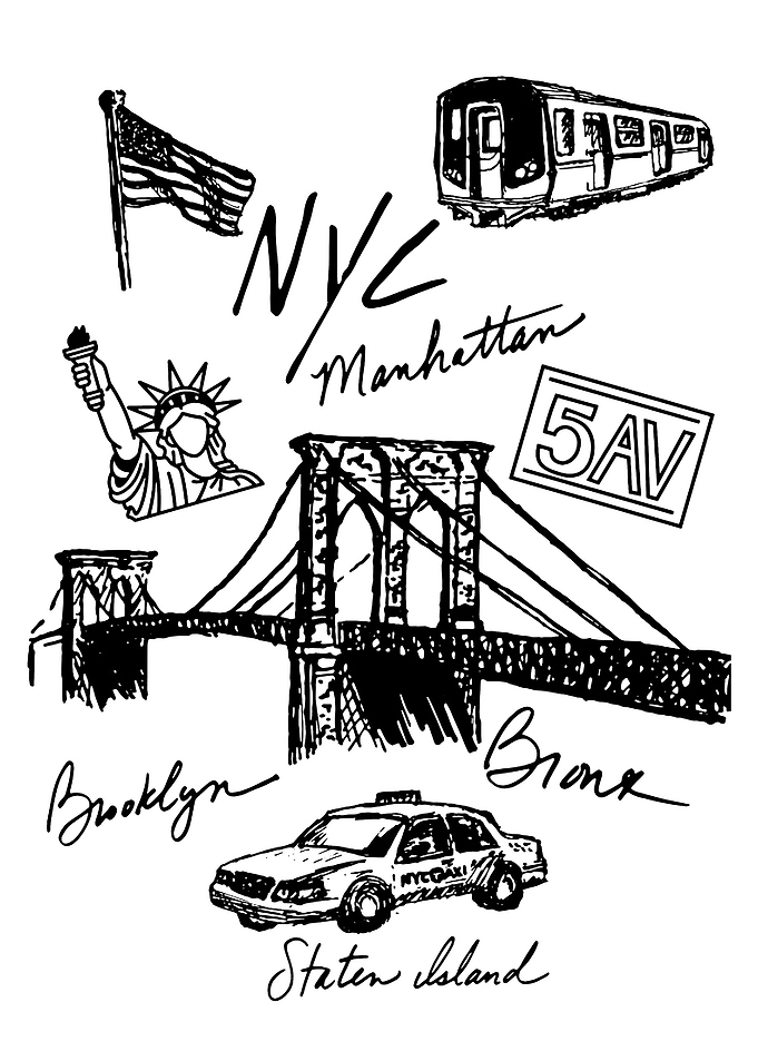 New York City Sketch Collage