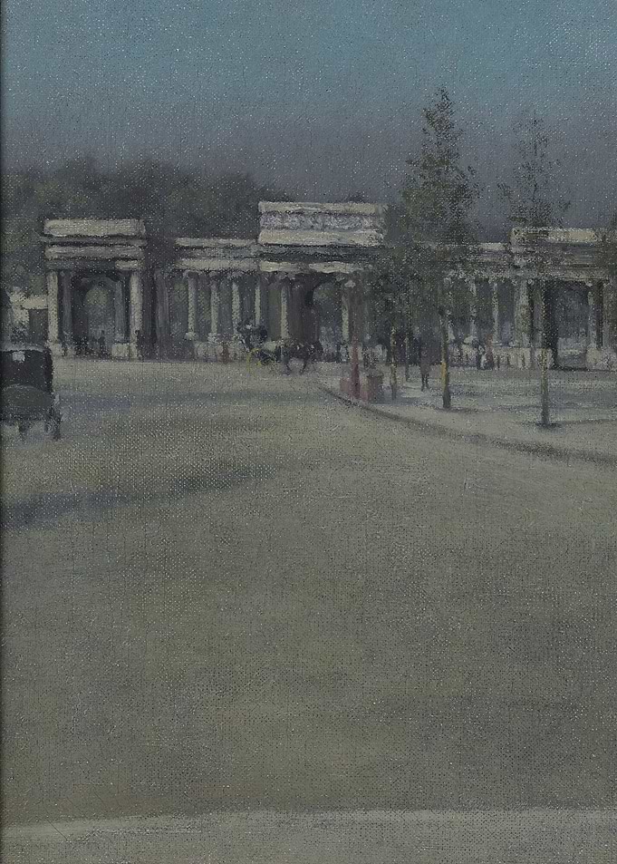 Parisian Street Scene with Arc de Triomphe